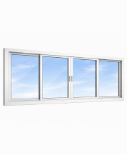 Раздвижное четырехстворчатое остекление